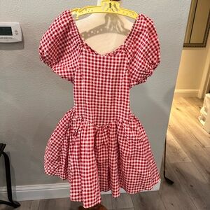 Vintage 1990’s Gingham Red and White Dress. Size 6.